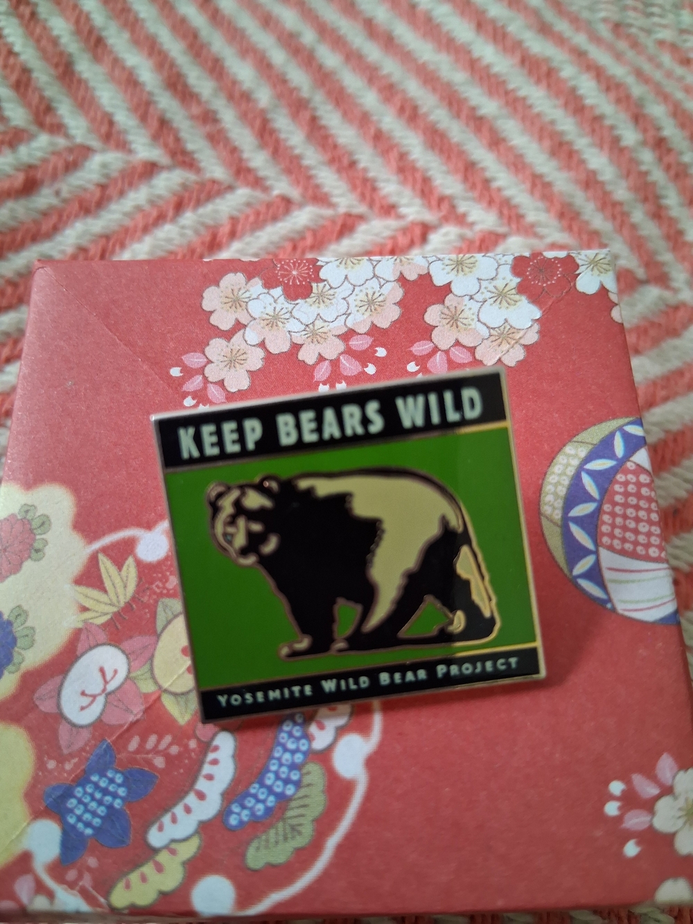 Keep Bears Wild Yosemite Wild Bear Project Enamel Pin - Green/Gold/Black